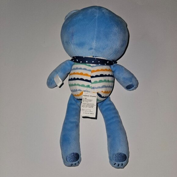 Stepping Stones Blue Teddy Bear Plush 12" Lovey Stuffed Animal Toy - Picture 5 of 9